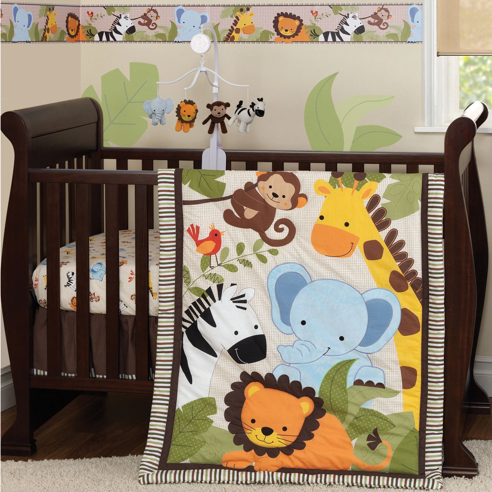 Set de 3 piezas para cuna Jungle  Buddies collection (Lambs and Ivy company)
