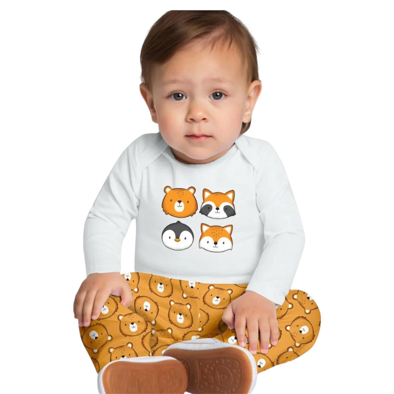 Prendas para niños ( kyly  ) cara animalitos amarillo
