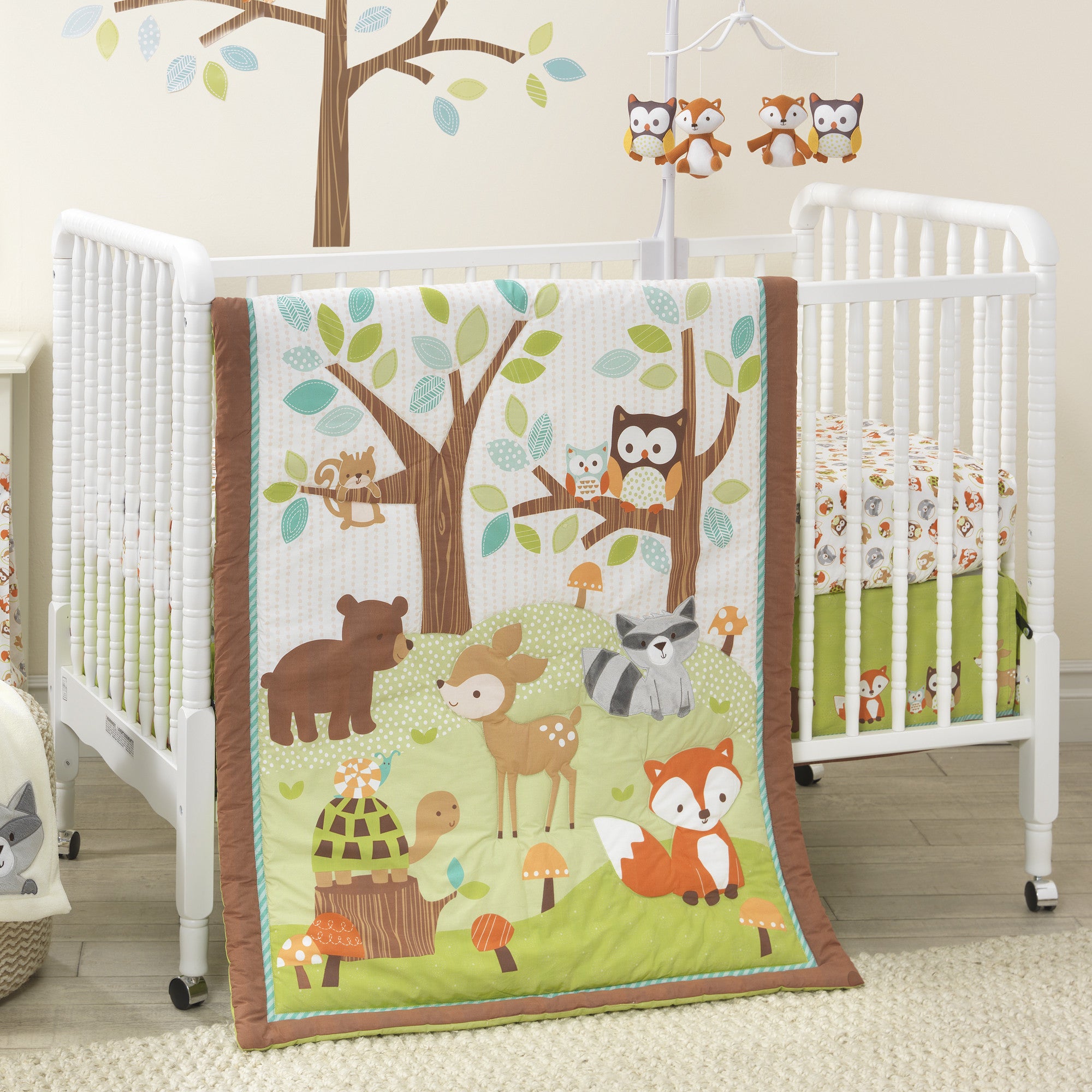 Set de 3 piezas para cuna friendly forest collection  (Lambs and Ivy company)