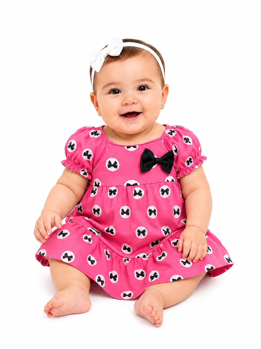 Vestido rosado lazos Kyly