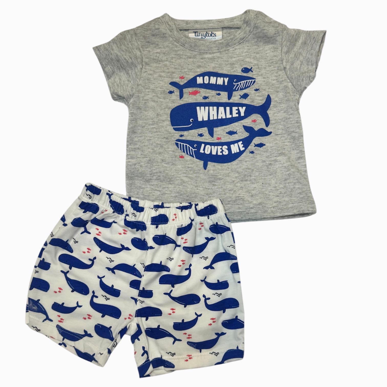 Conjunto ballena azul tiny tots