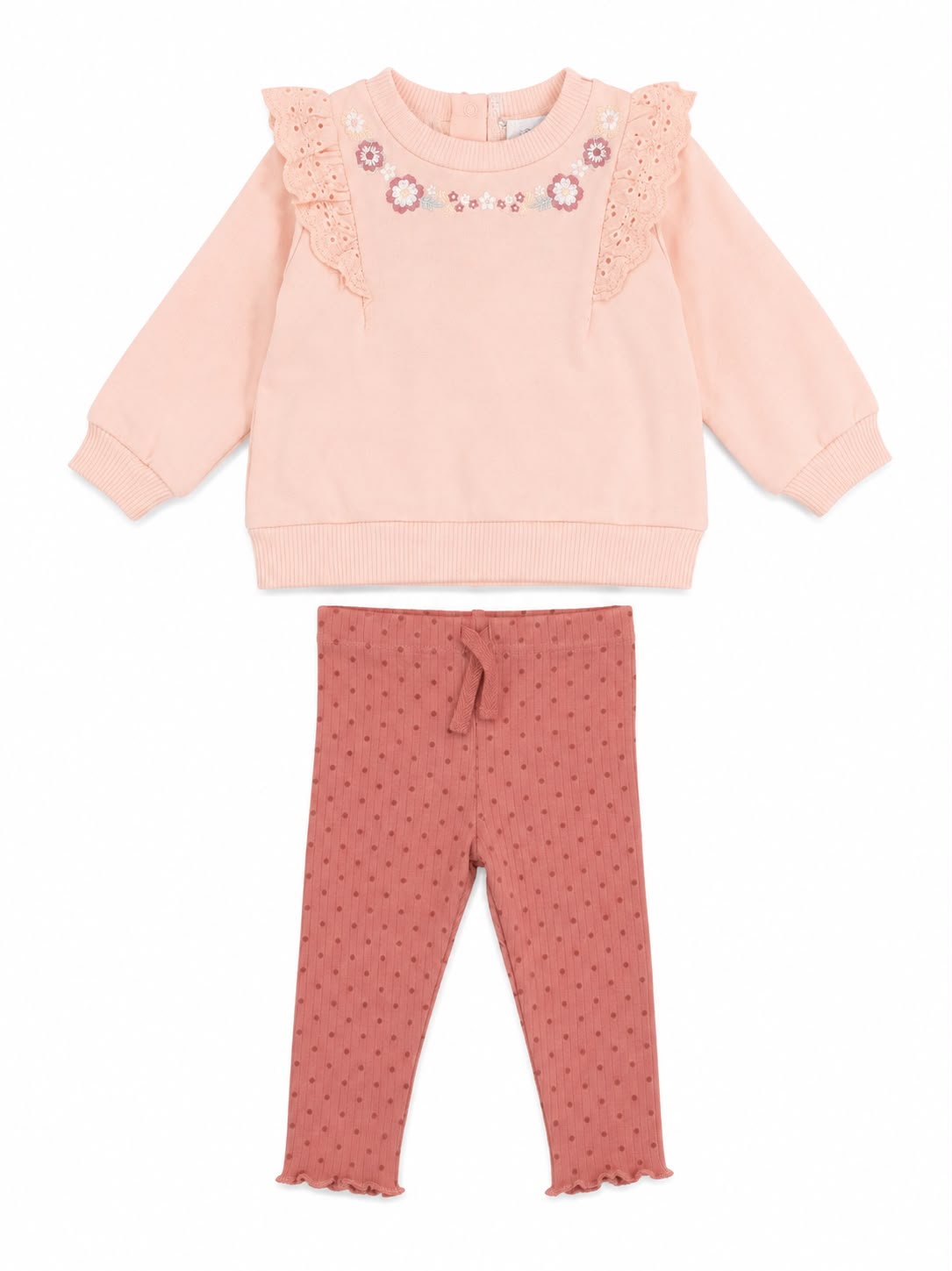 Conjunto flores y lunares para bebé Cutie baby