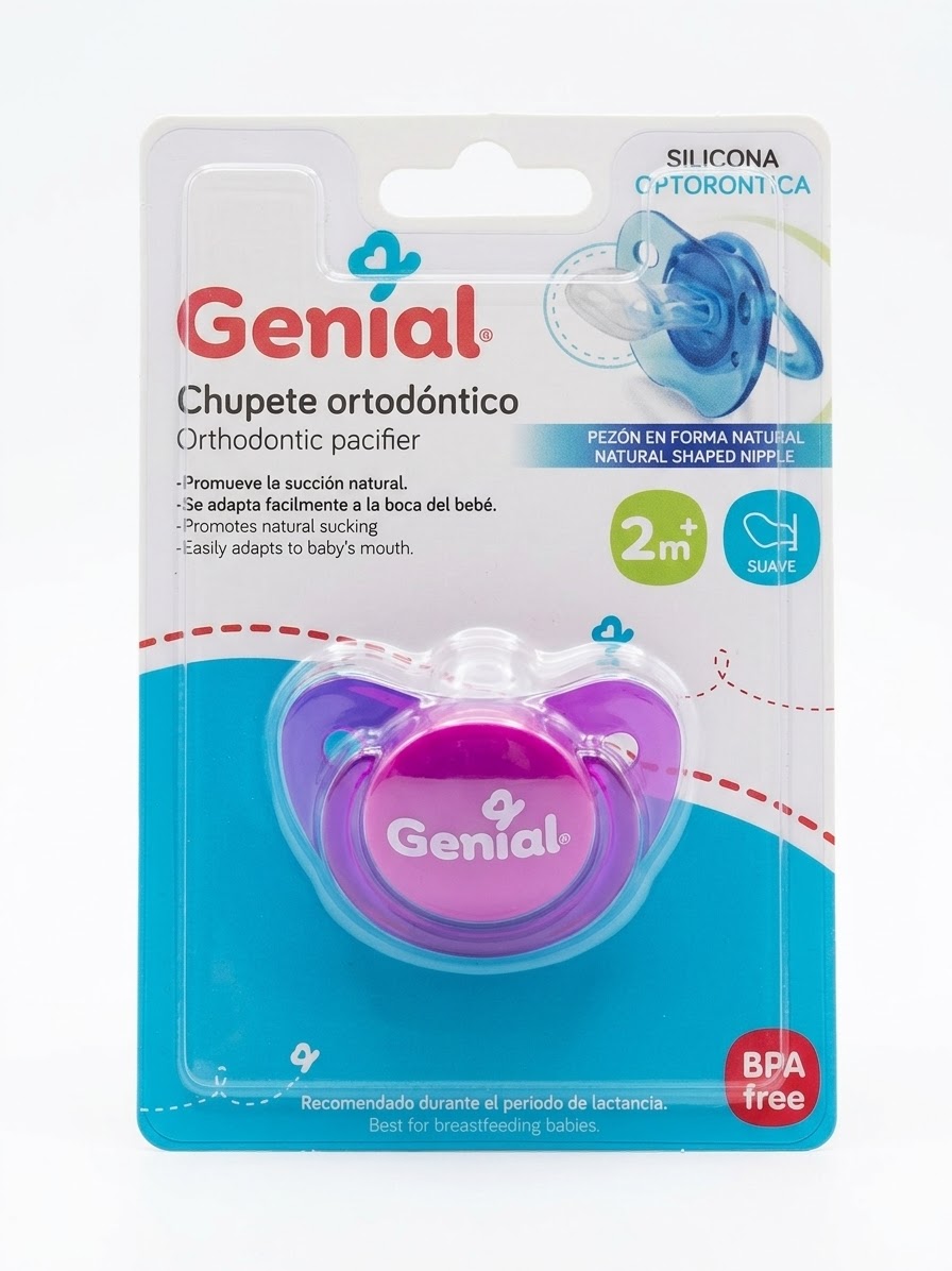 Chupeta de silicona ortodóntica Genial 2m+