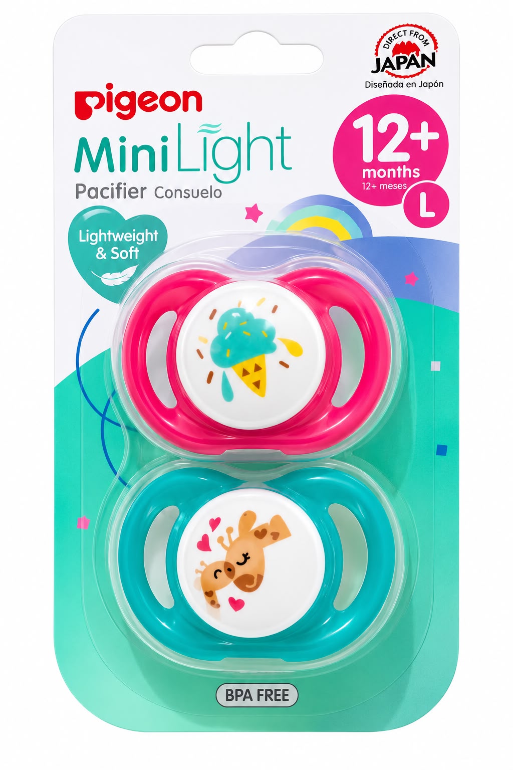 Chupeta mini light 12 + Pegeon