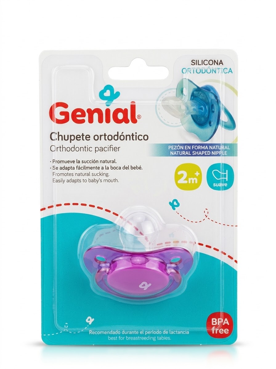 Chupeta de silicona ortodóntica Genial 2m+
