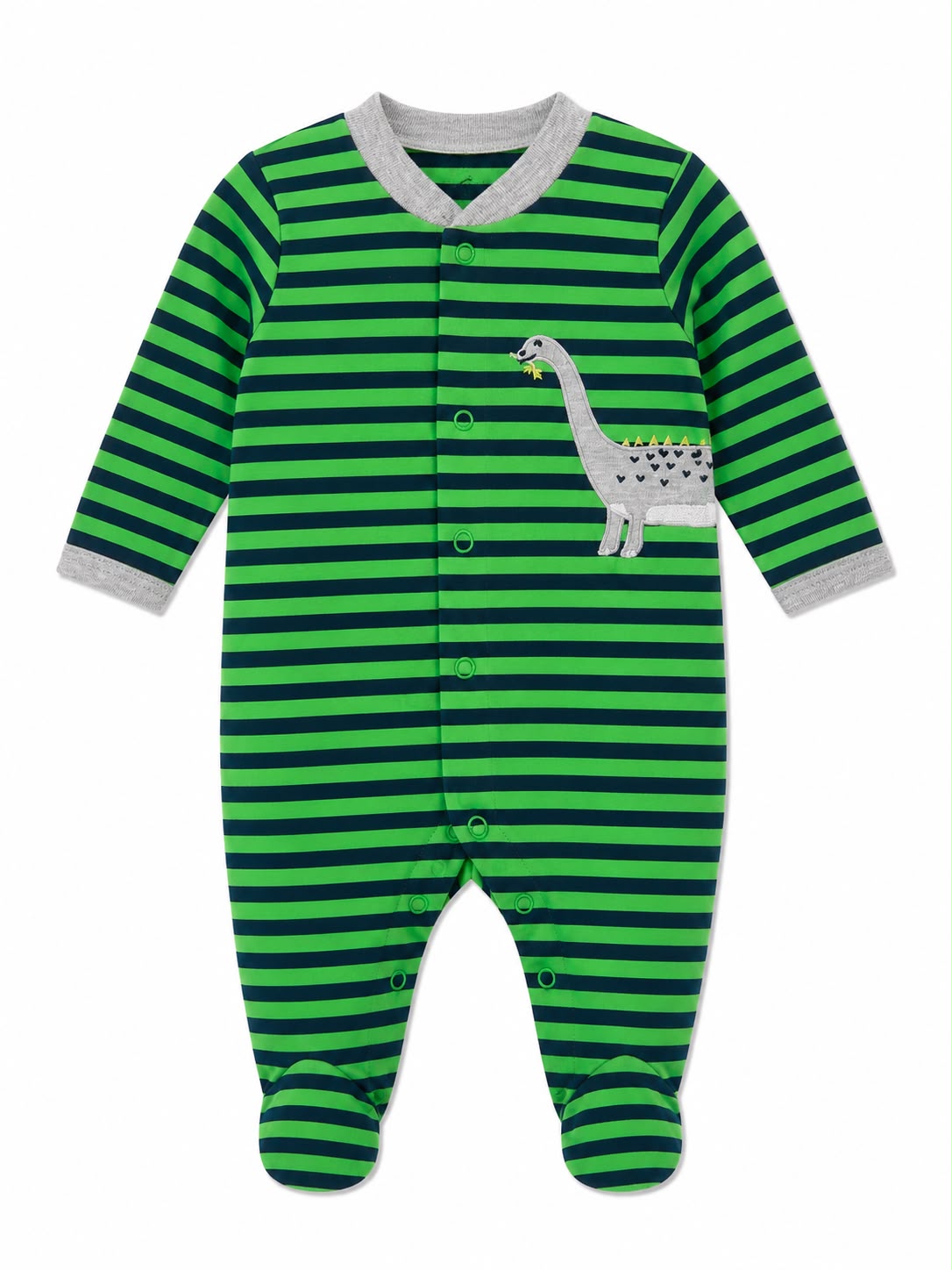 Pijama entera de rayas verde Kids land