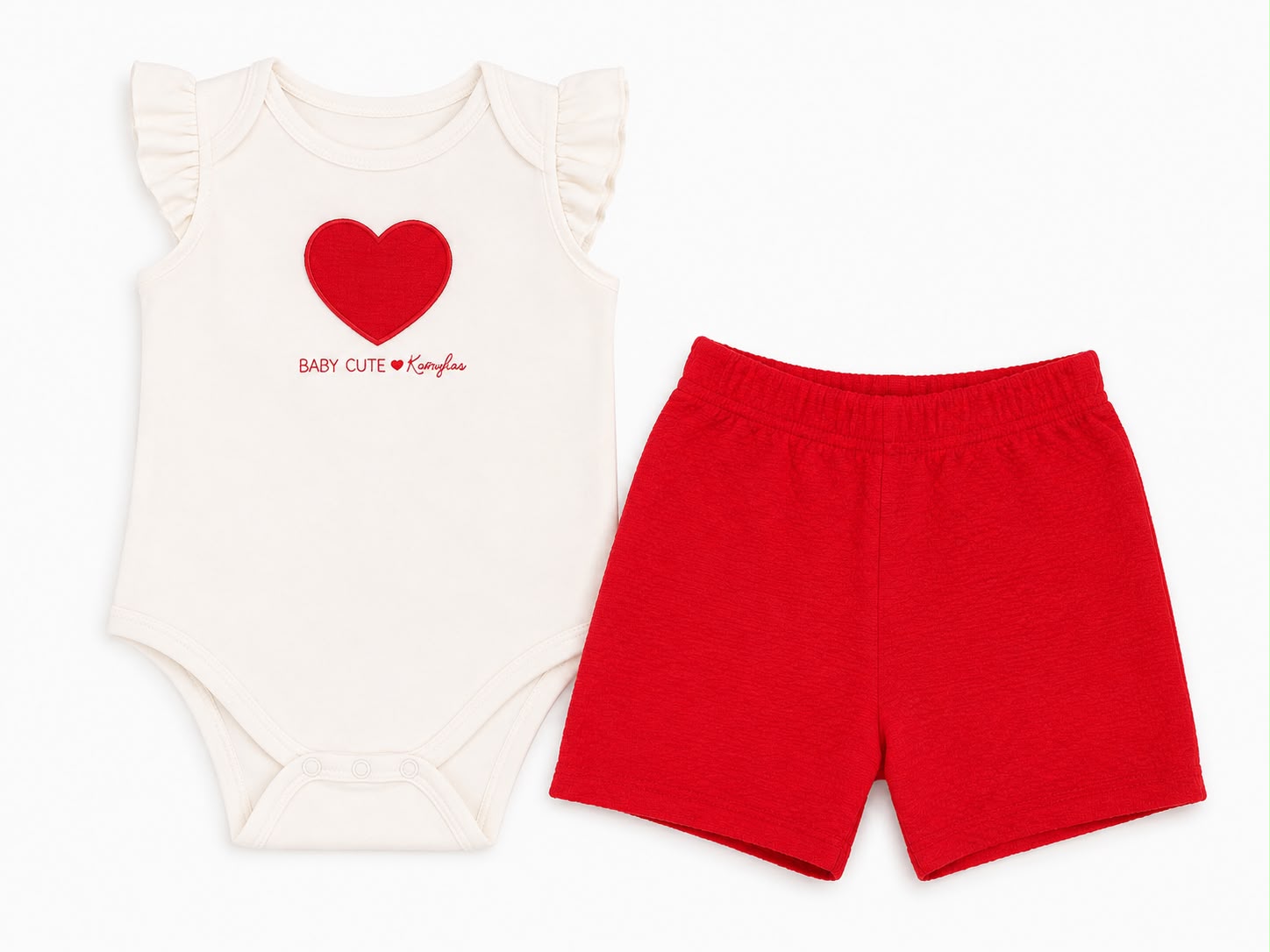 Conjunto corazón rojo para bebé Kamylus