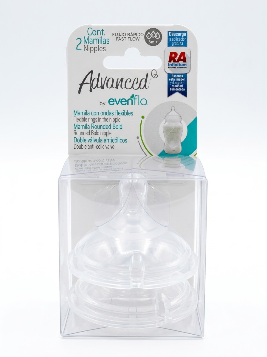 Set de 2 tetinas Evenflo advance  6m+