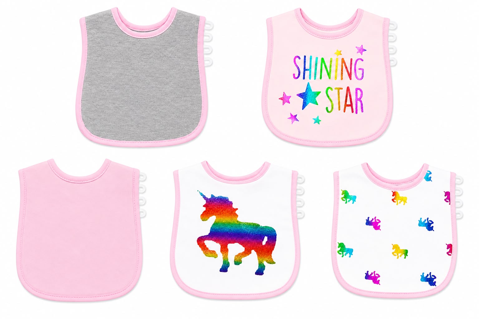 Set de 5 Baberos Unicornio Cutie Baby