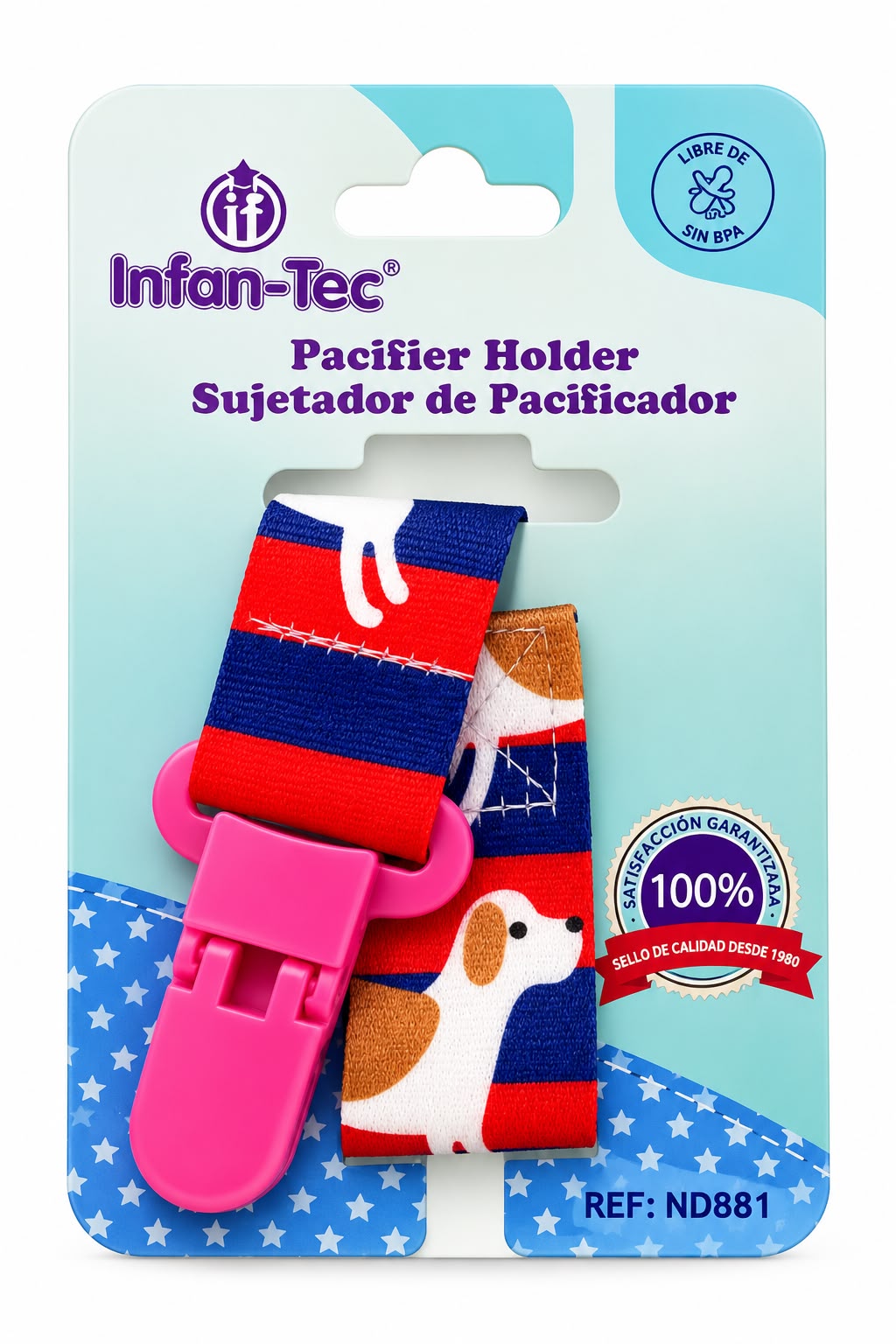 Sujetador de chupeta perros Infan- tec