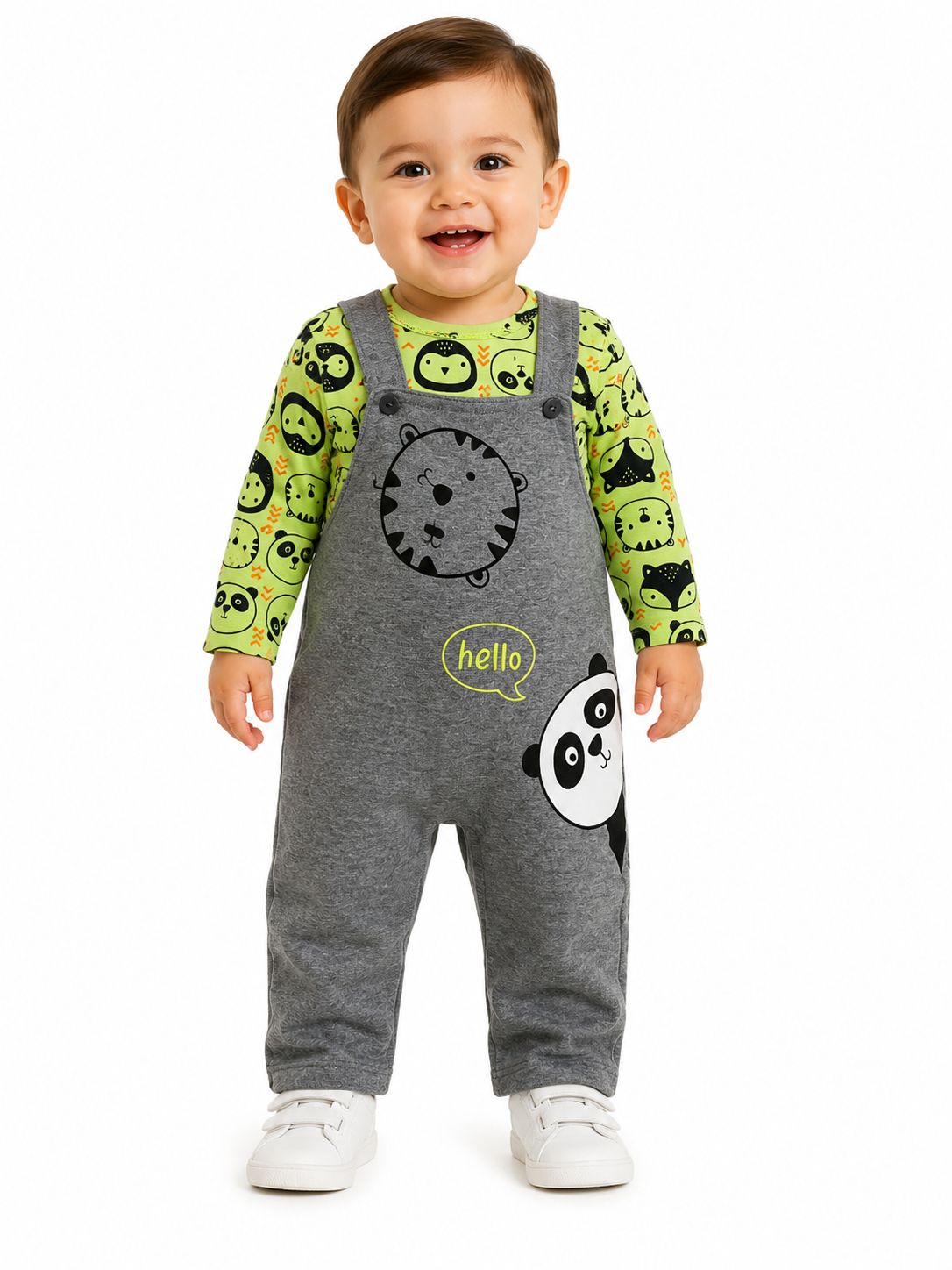 Overol gris/ body panda Kyly