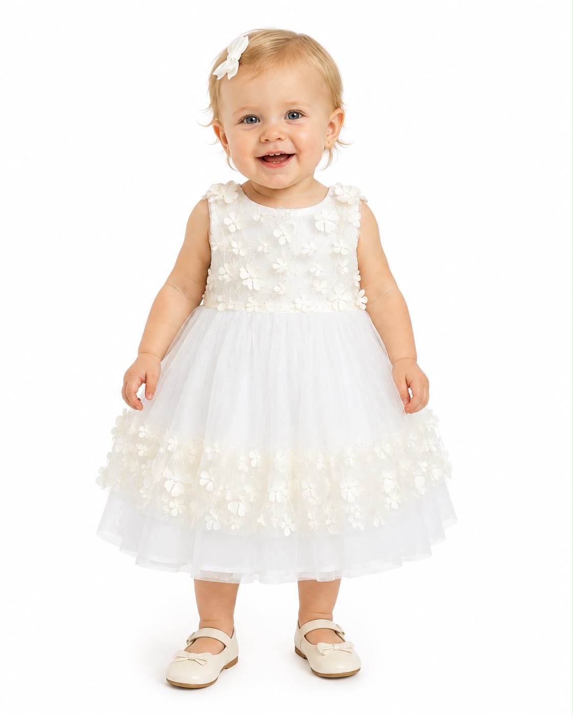 Vestido de fiesta blanco para niña Tinytots