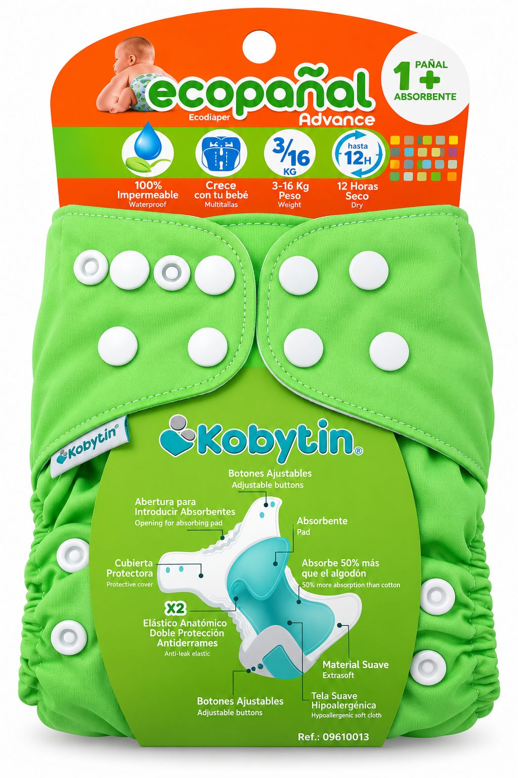 Ecopañal advance verde agua Kobytin