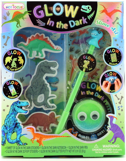 Juego arte de slime  glow in the dark dinosaurio Hot focus